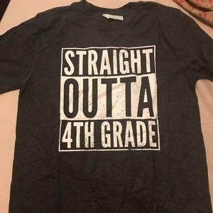 Straight Outta 4th grade charcoal colored t-shirt.