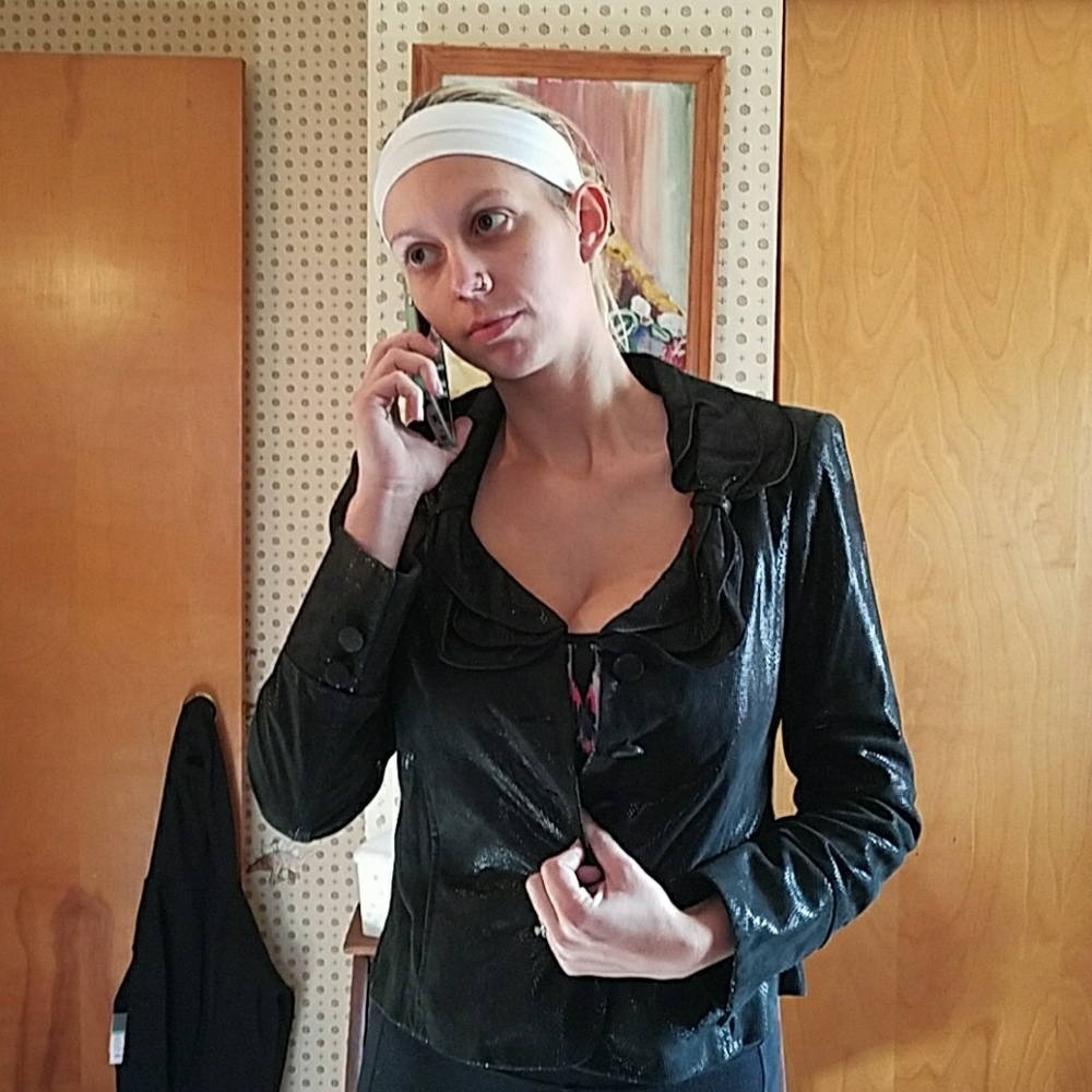 Armani collezioni leather jacket