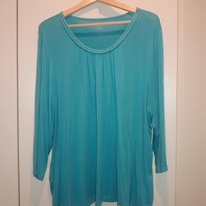 crofts & barrow women's light blue top blouse 2X