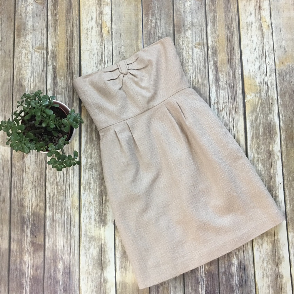 J.Crew NWT Linen Cotton Strapless Dress Size 4