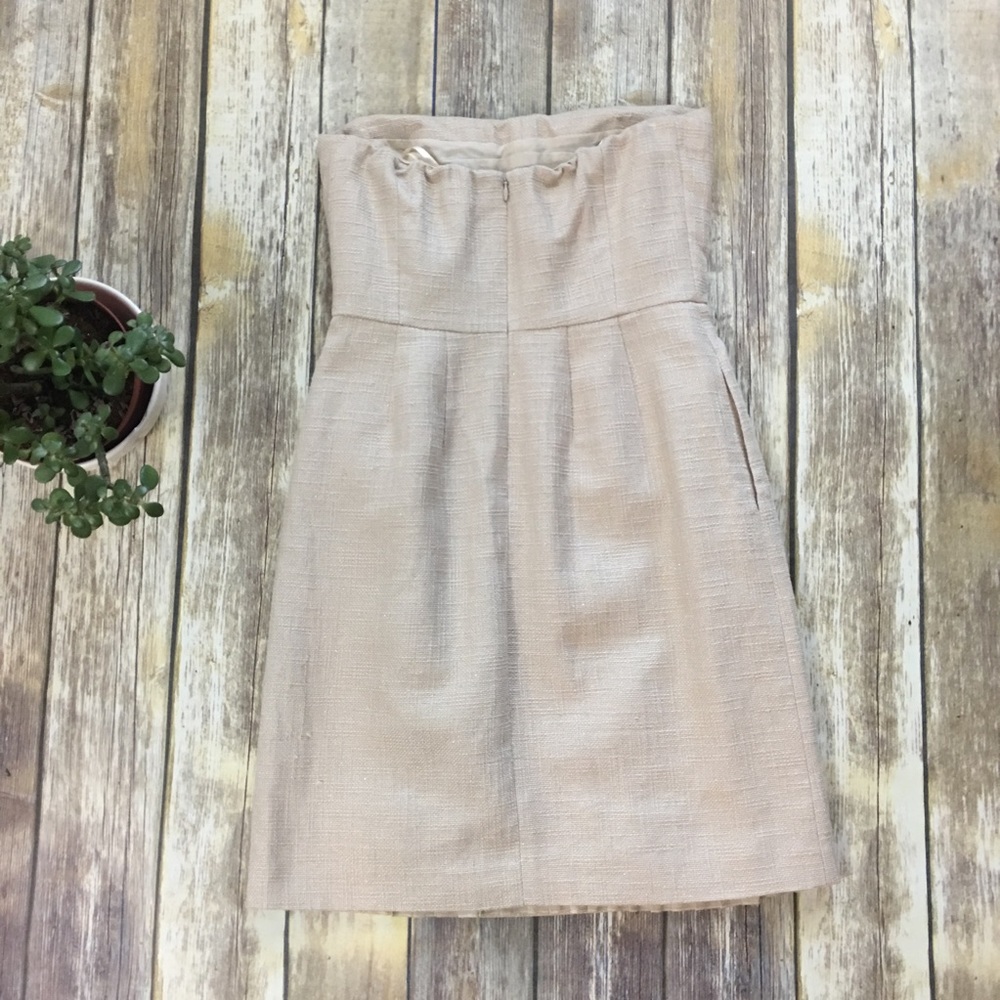 J.Crew NWT Linen Cotton Strapless Dress Size 4 - Picture 3 of 5