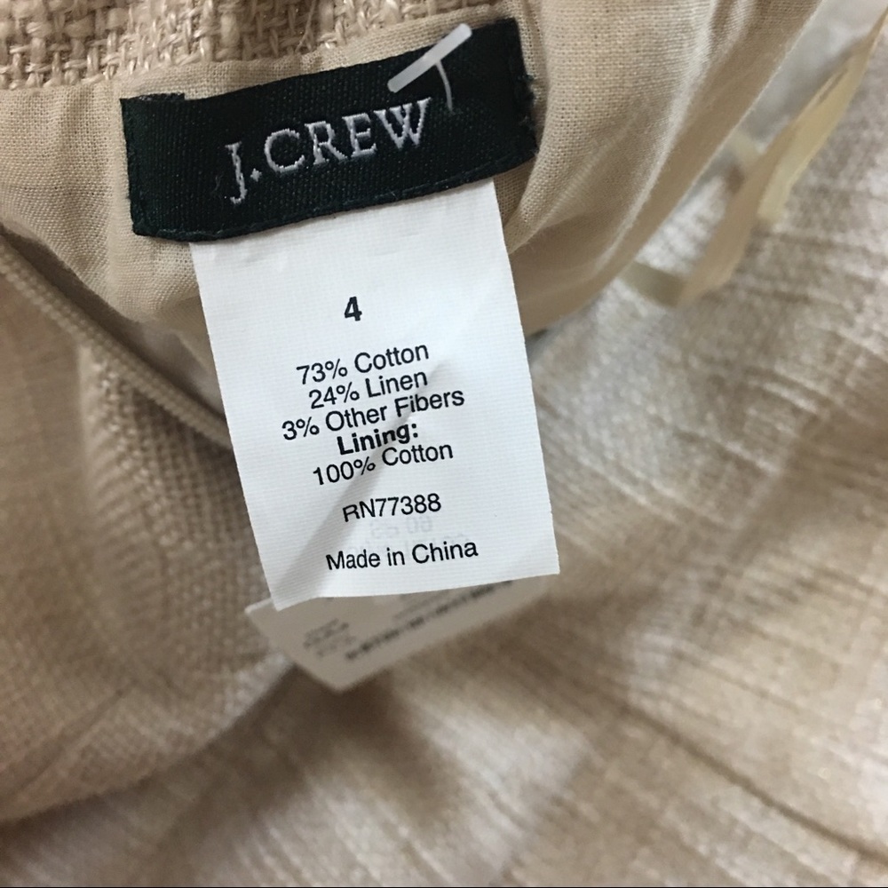 J.Crew NWT Linen Cotton Strapless Dress Size 4 - Picture 5 of 5