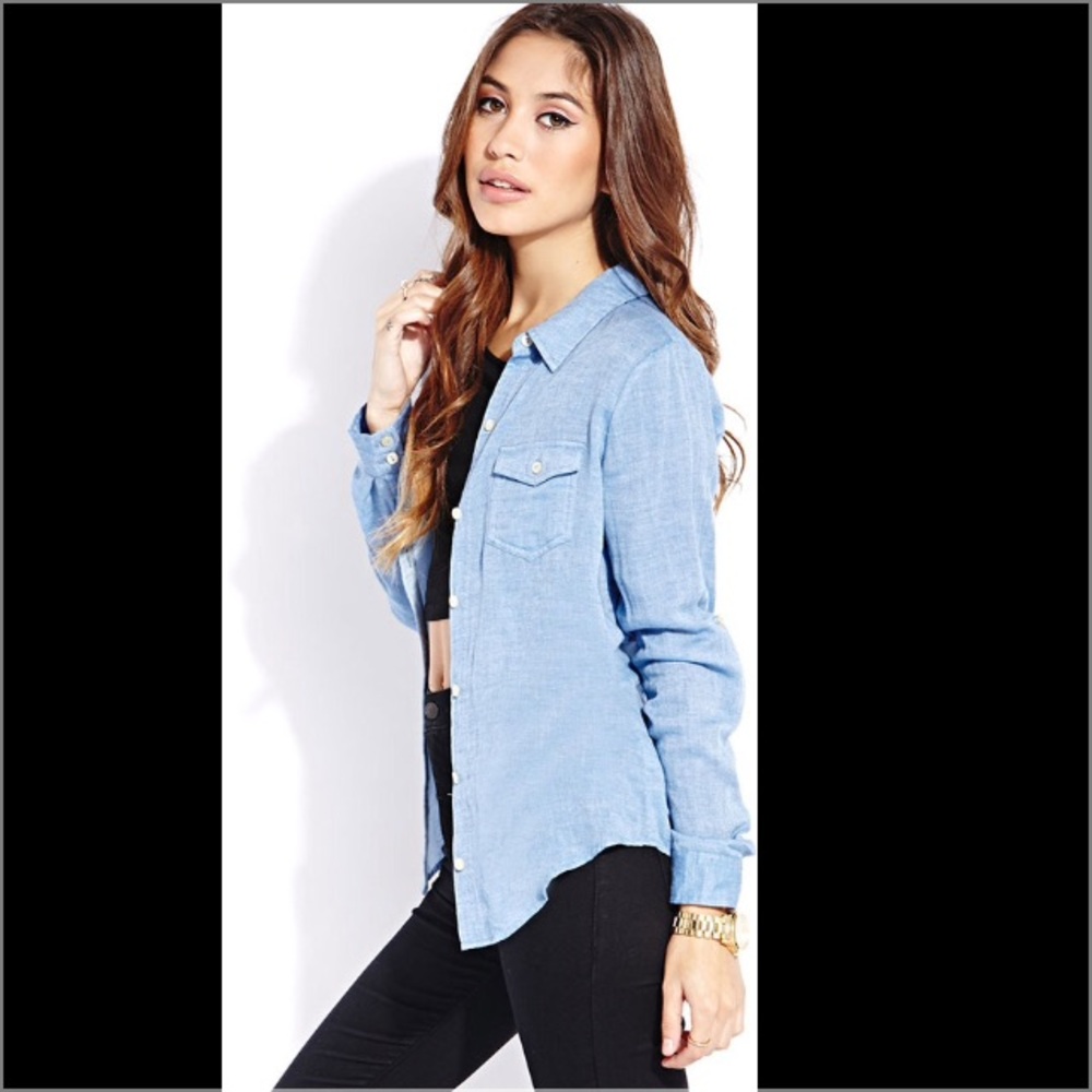 Forever 21 chambray button down shirt