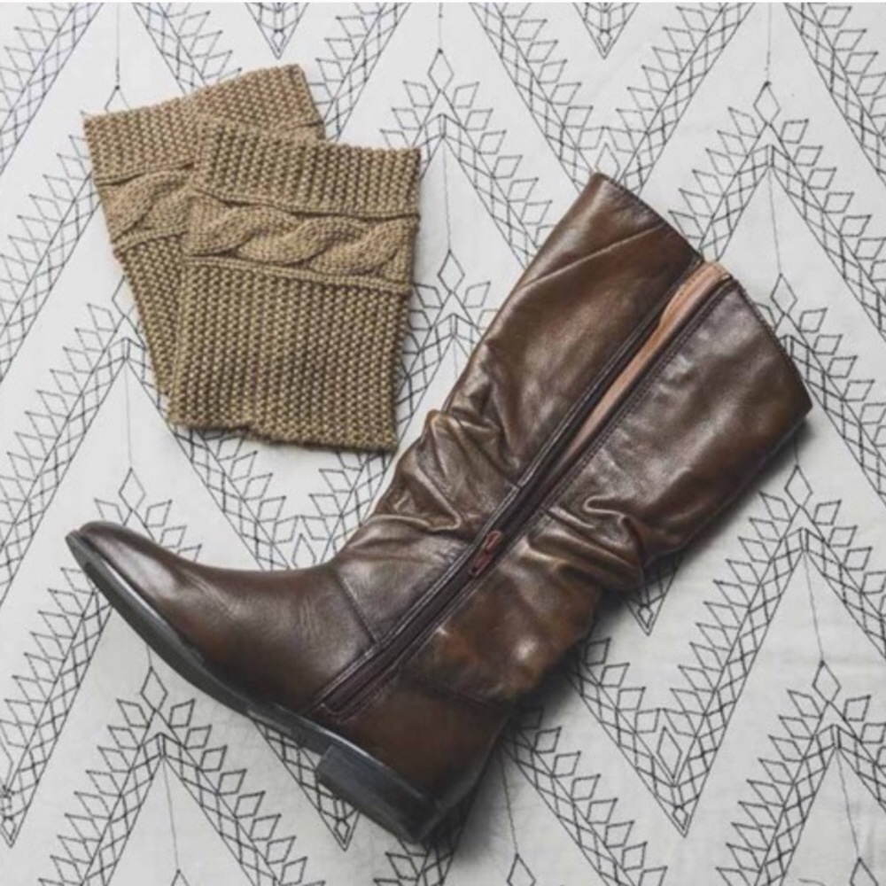 🆕🍁Cable Knit Boot Cuffs-Mocha
