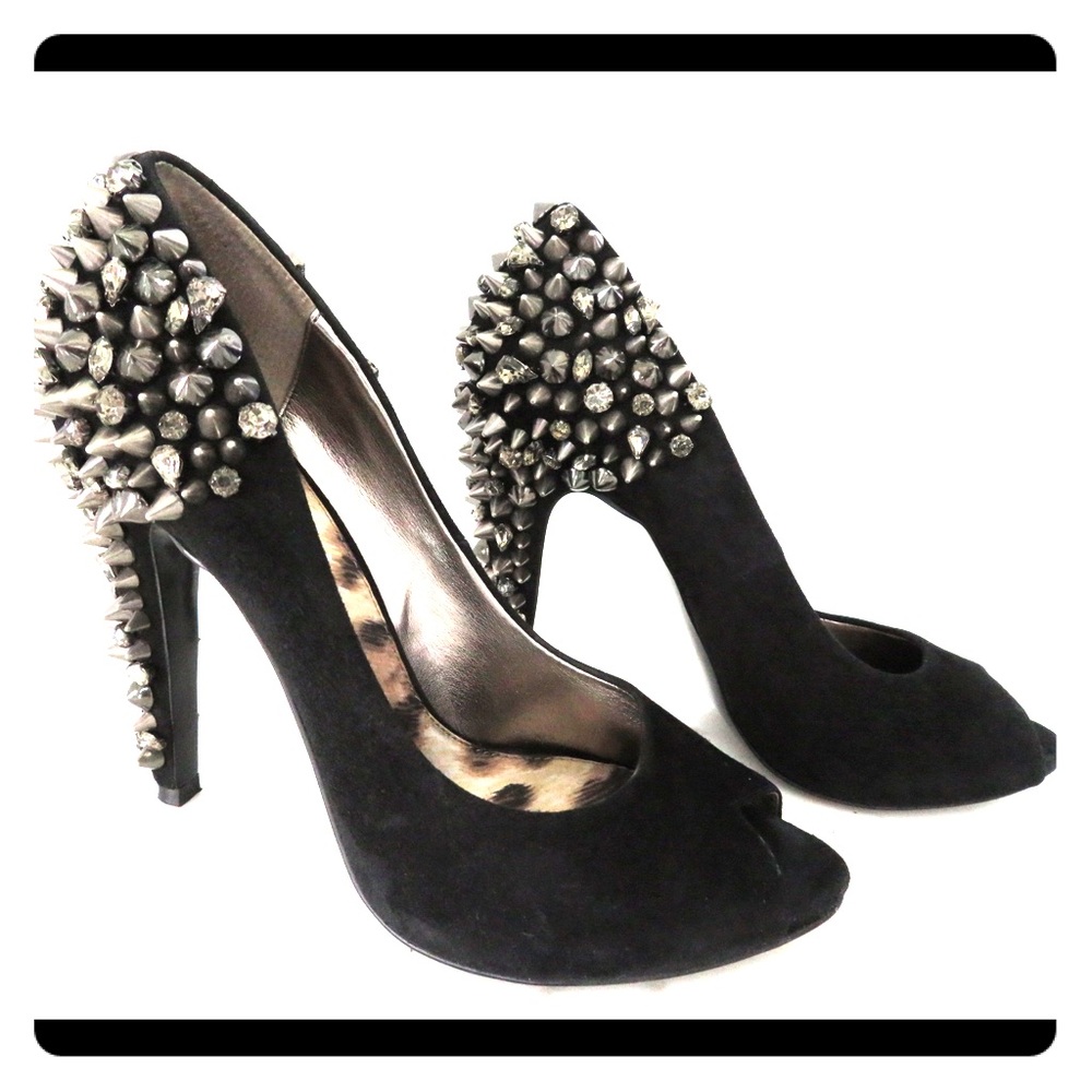 Sam Edelman Black Suede S-Lorissa Peep Toe Pump