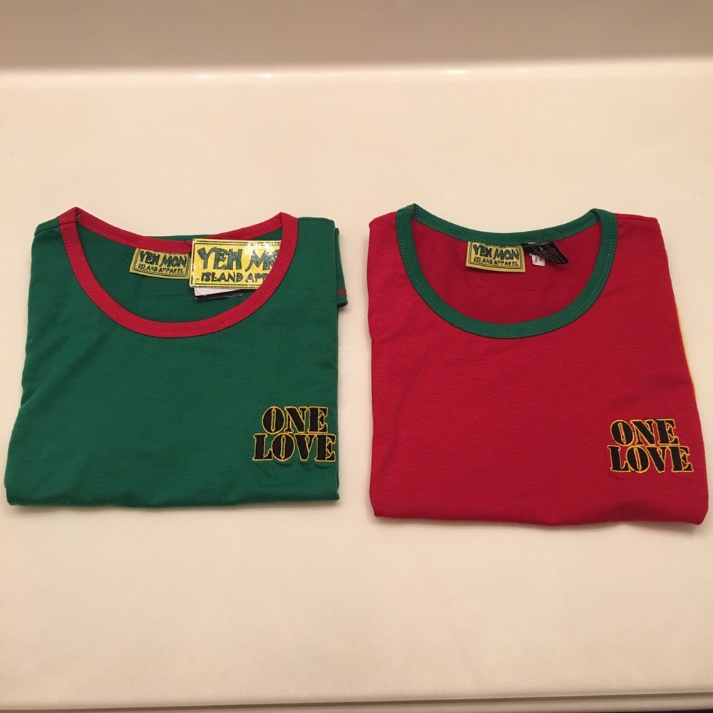 2 Jamaican Yeh Mon Tank Top Shirt LOT Brand New