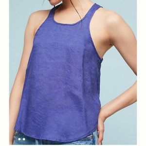 Anthropologie Maeve Sleeveless Linen Swing Top