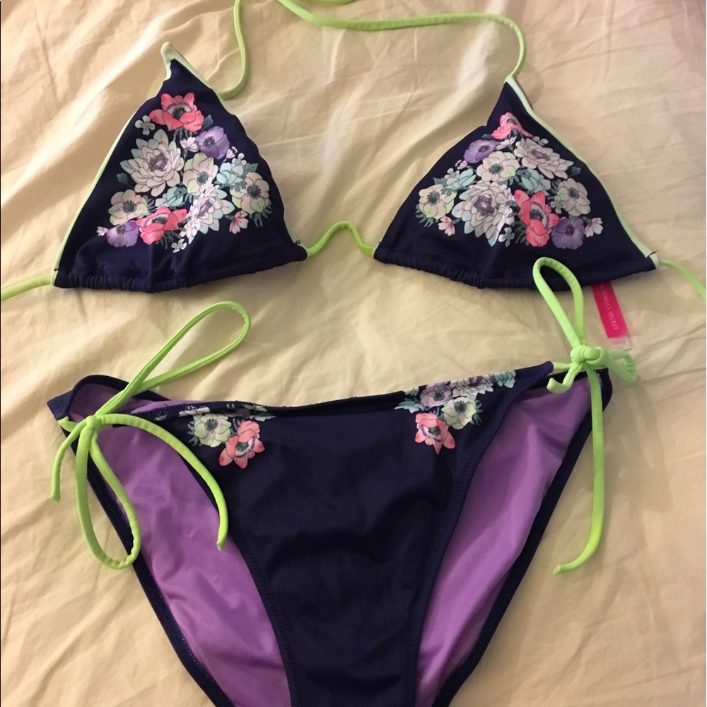 Floral purple Vs 2 piece