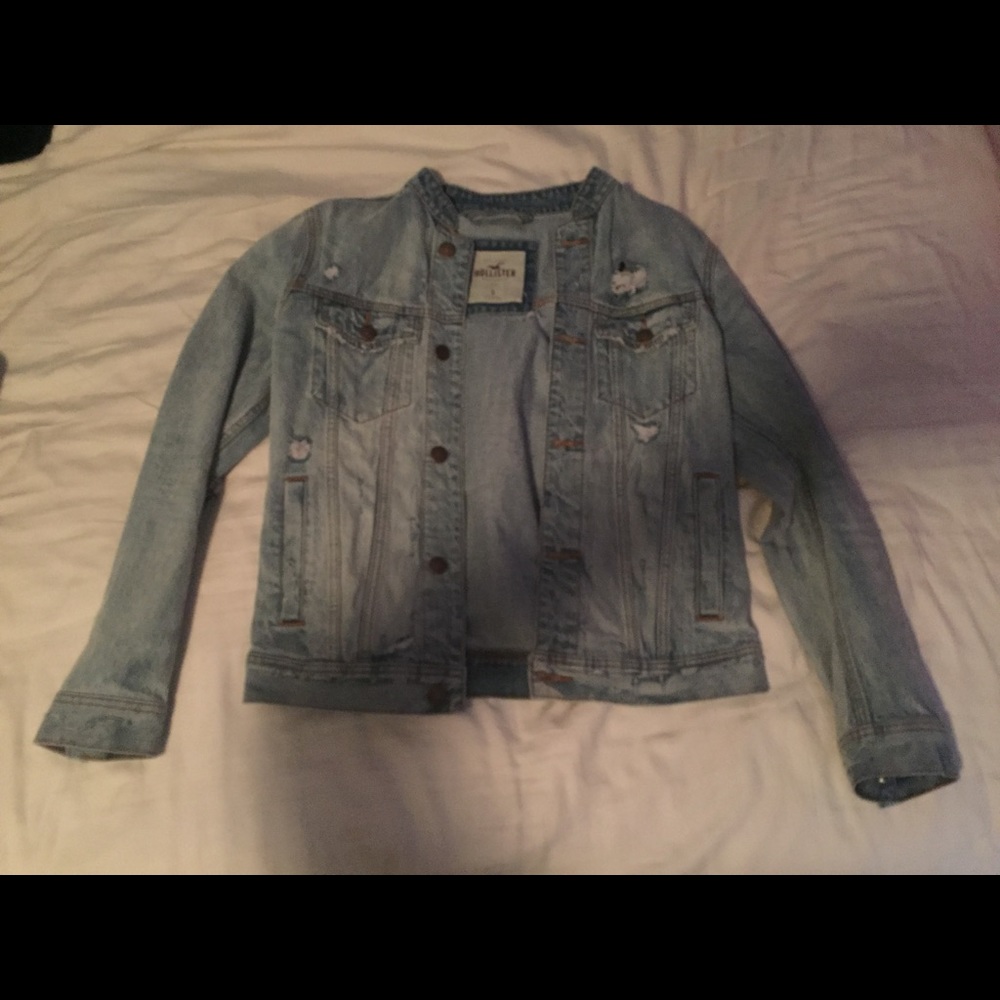 Distressed denim jacket