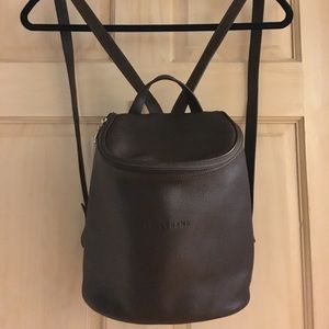 Brown leather Longchamp backpack