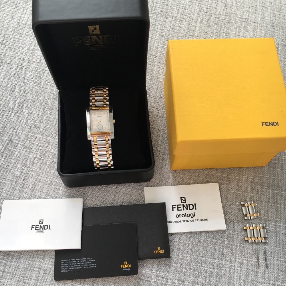 Fendi Two Tone Gold/Silver chunky watch