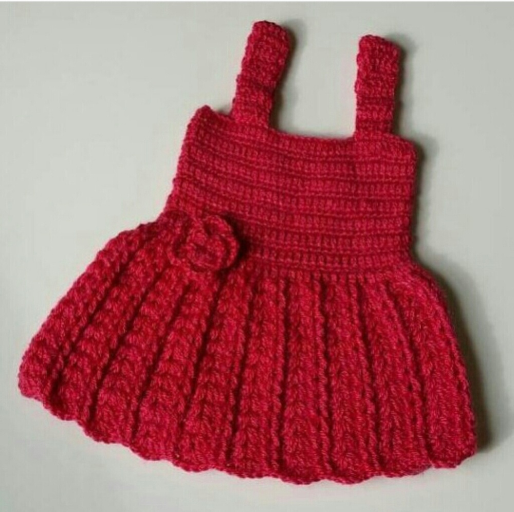 Adorable baby girls handmade crochet dress