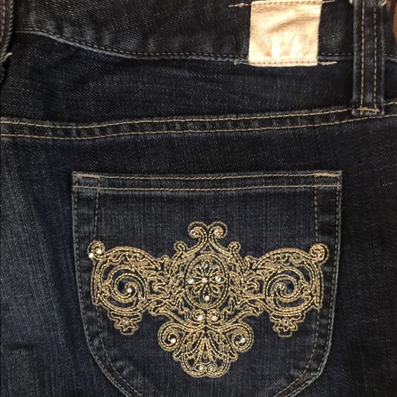 Women's Express Stella boot X2 Dark Wash w/gold - Picture 6 of 8