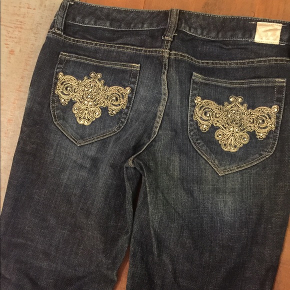 Women's Express Stella boot X2 Dark Wash w/gold - Picture 8 of 8