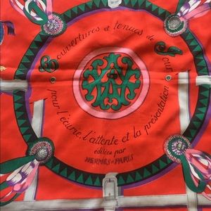 Hermes silk printed scarf