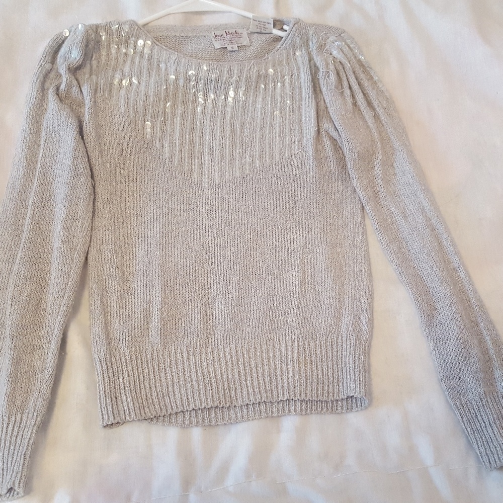 Party shimmer wool crew sweater