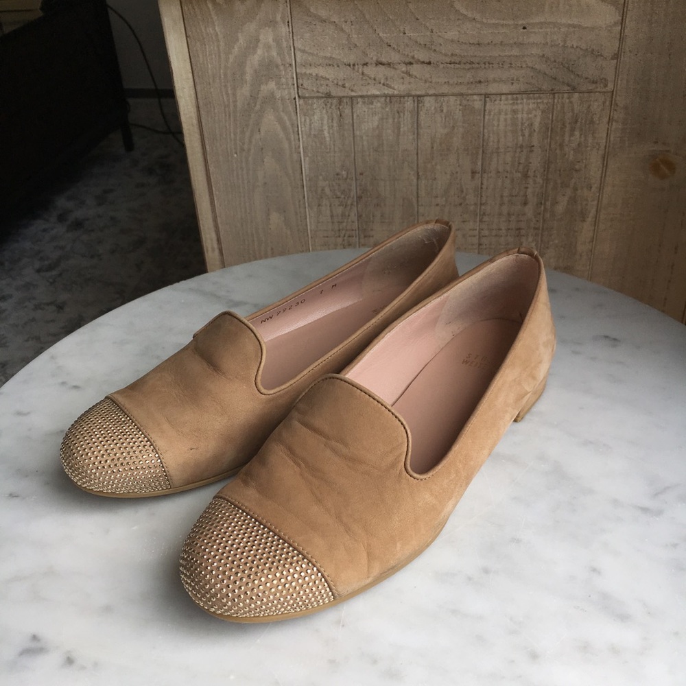 Stuart Weitzman Lingo Stud Detail Smoking Slipper