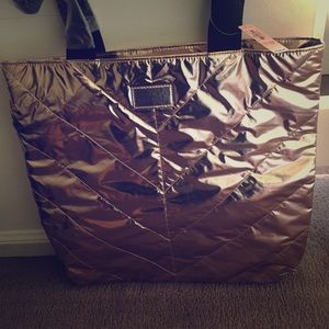 Victoria's Secret Shiny gold tote.