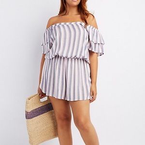 Striped Plus size Romper.. Worn Once!