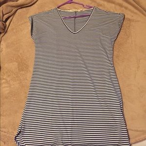 Striped navy and white tunic