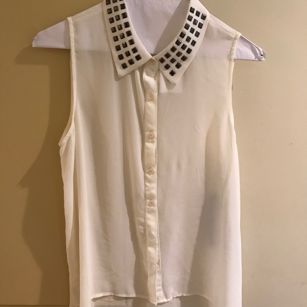 Nordstrom White Button Down Tank