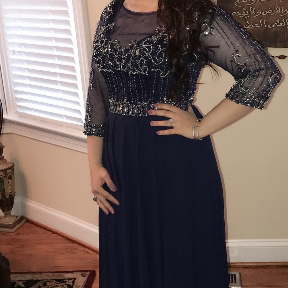 Terani Couture Beaded Chiffon Gown