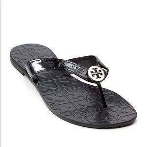 Tory Burch Black Patent Thora Sandal Size 7