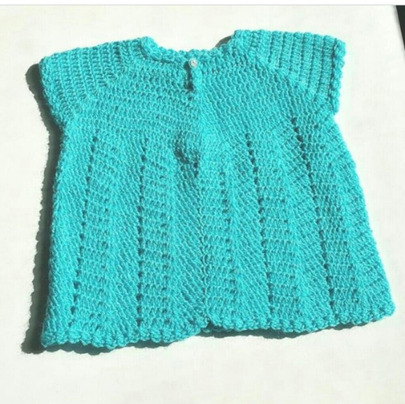 Beautiful blue crochet handmade girls top - Picture 1 of 1