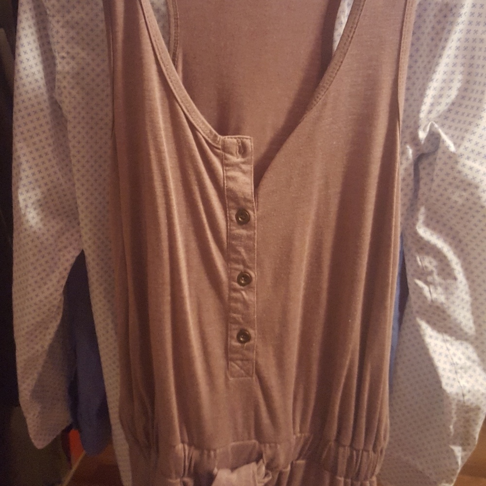 Tank halfway button with pockets drop waist tunic
