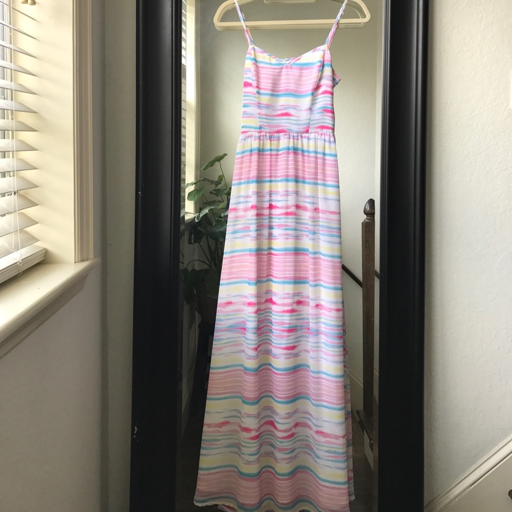 Jack Pink Striped Maxi Dress