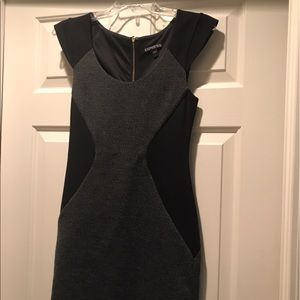 Black & Gray express dress with gold zipper detail