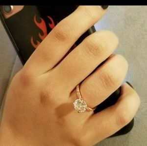 ON SALE 14k Rose gold plated over Silver 1.5ct