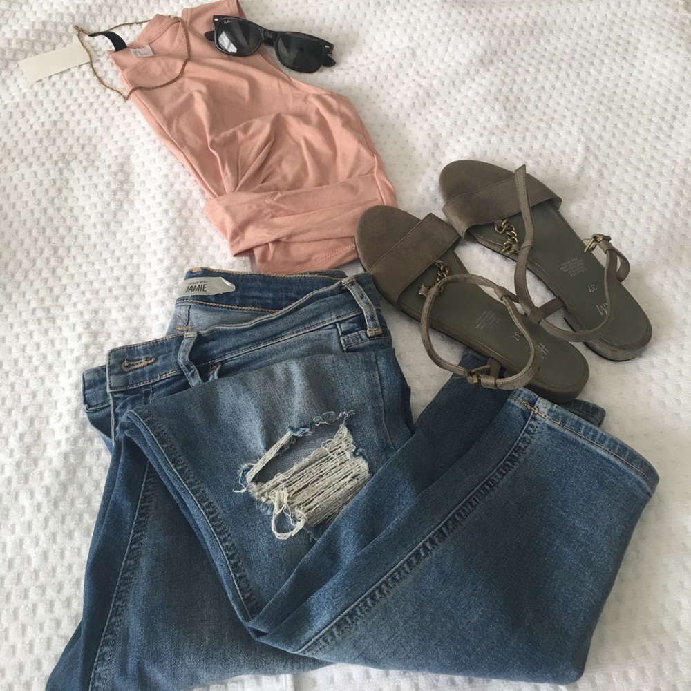 Olive Green Flat Sandals
