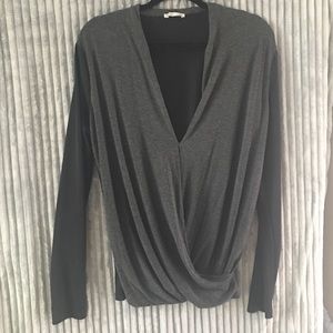 Zara long sleeve crossover shirt