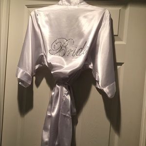 Bridal satin white robe. Size - S/M