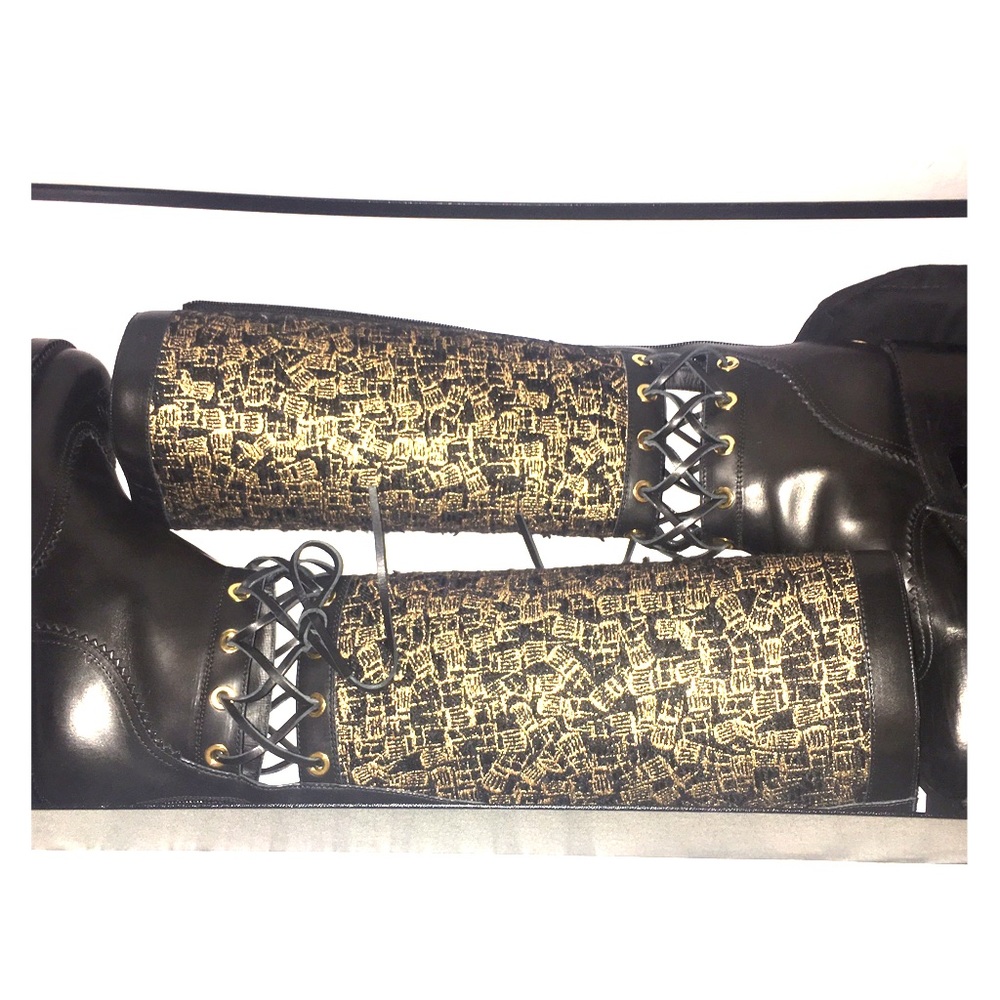 Authentic Chanel high tweed boots