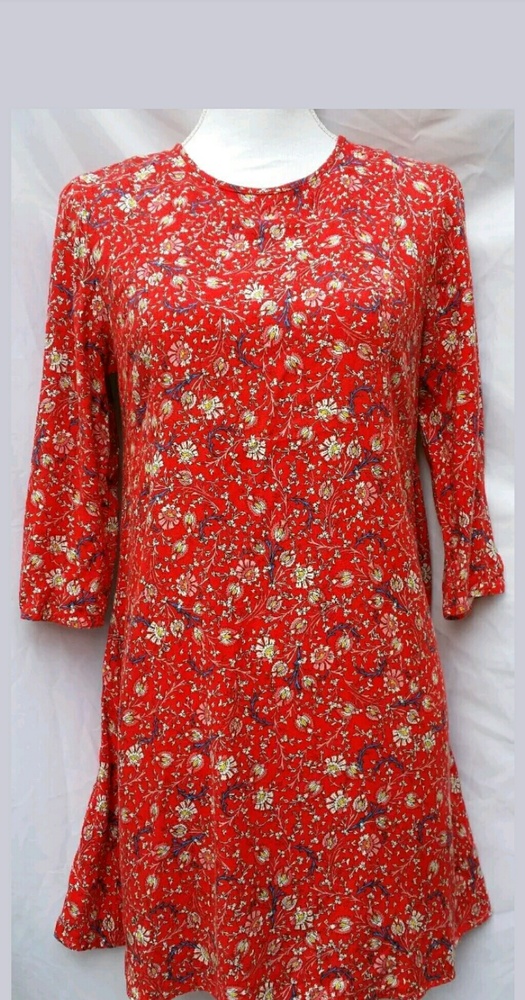 Sold! As U Wish Red Orange Floral Dress Boho