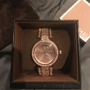 Micheal Kors   rose Gold crystal watch