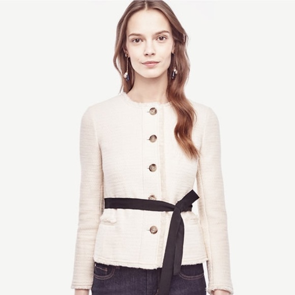 Ann Taylor belted fringe jacket - Picture 2 of 7