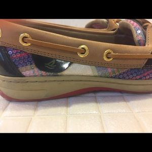 Plaid sequin Sperrys, Size 6 barely worn.
