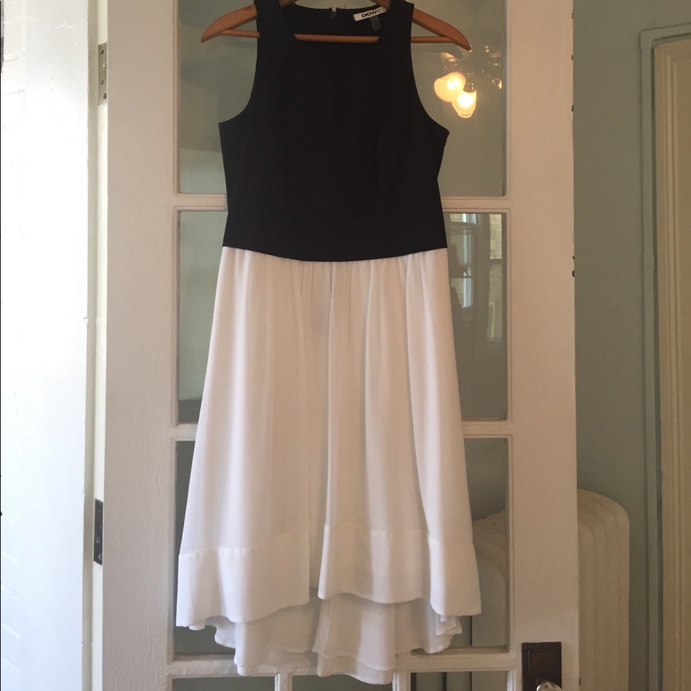 DKNY black and white dress