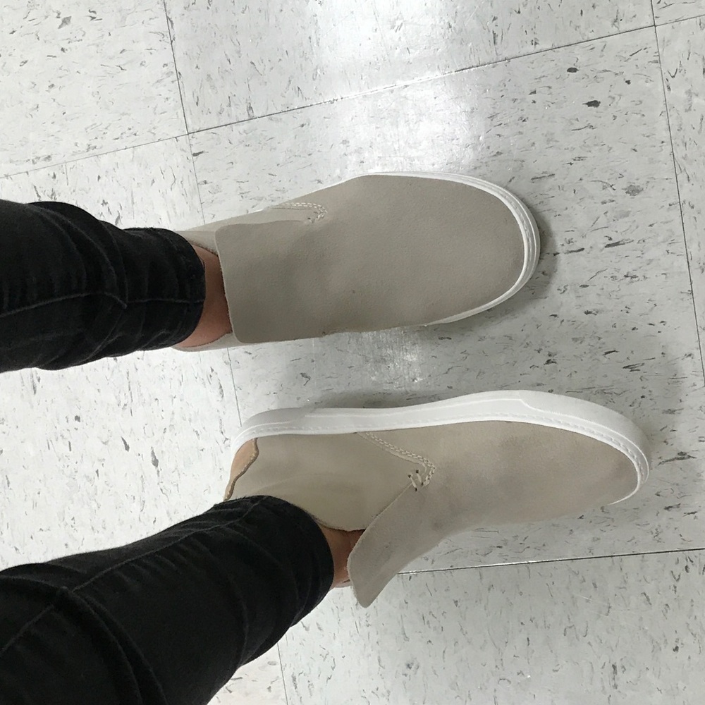 Nude slip on sneakers