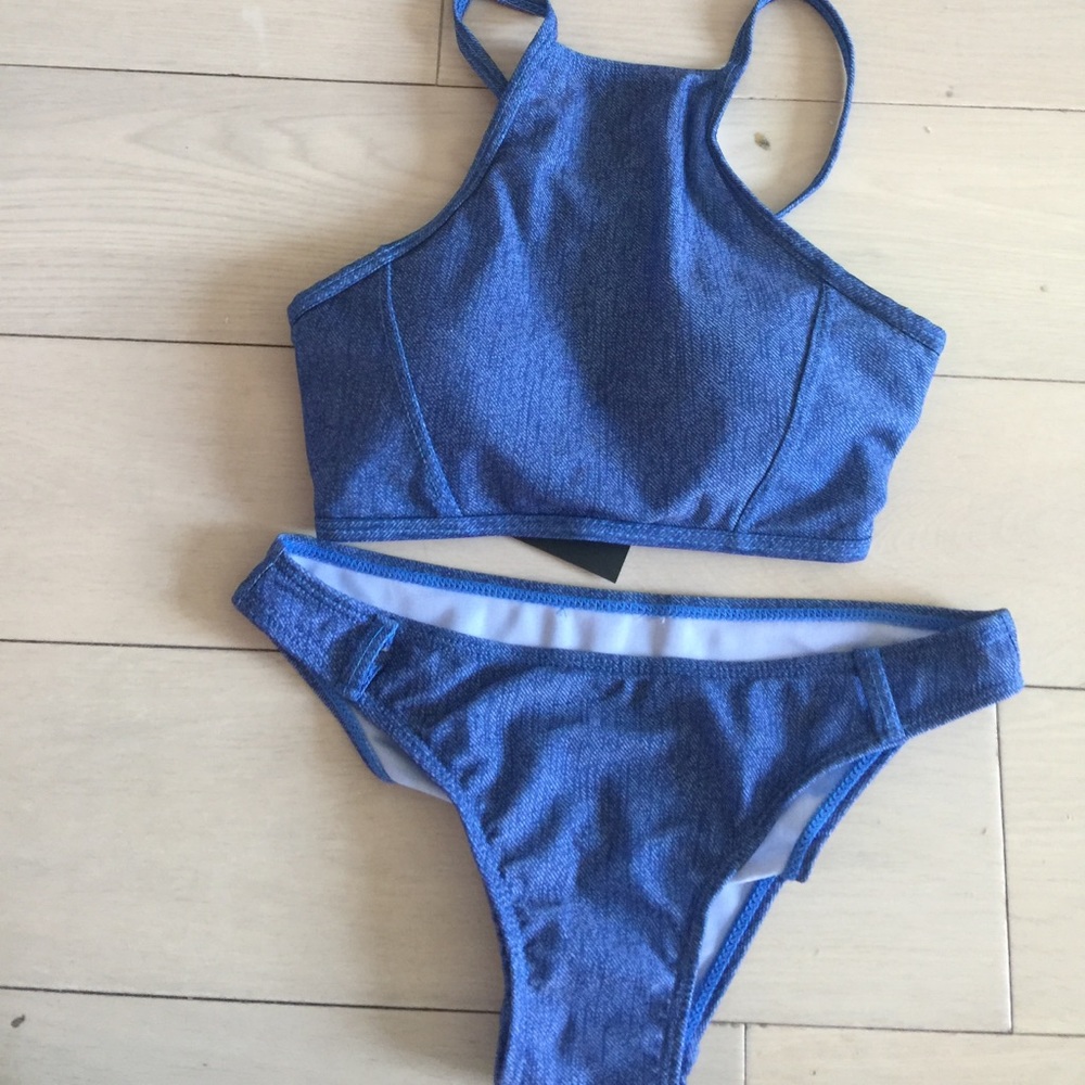 GOODNIGHT MACAROON HALTER BATHING SUIT