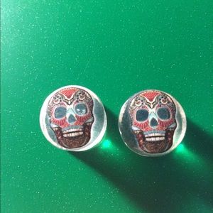 5/8 acrylic sugar skull plugs