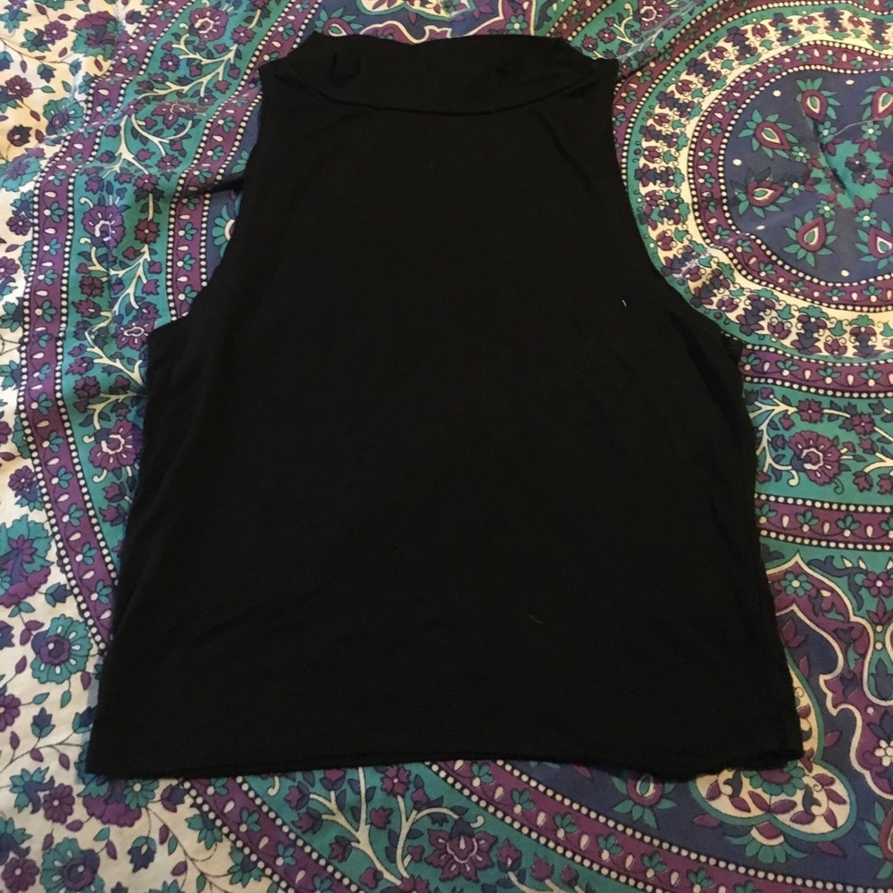 Black high necked crop top