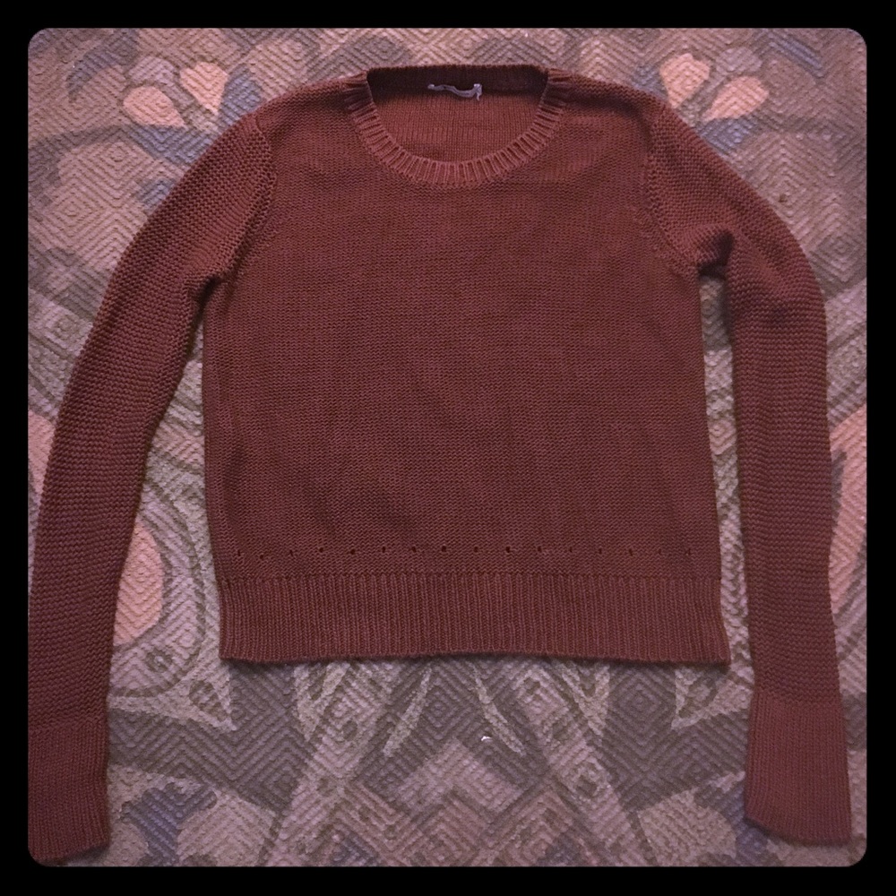 T By Alexander Wang Open Knit Sweater Oxblood