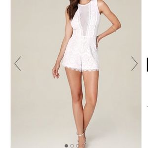 Lace & Mesh Plunge Romper