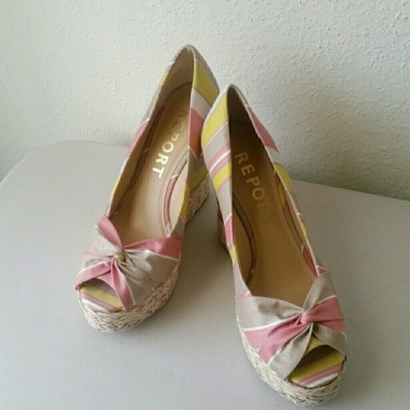 REPORT Striped Peeptoe Wedges "Goldie" - Picture 2 of 7