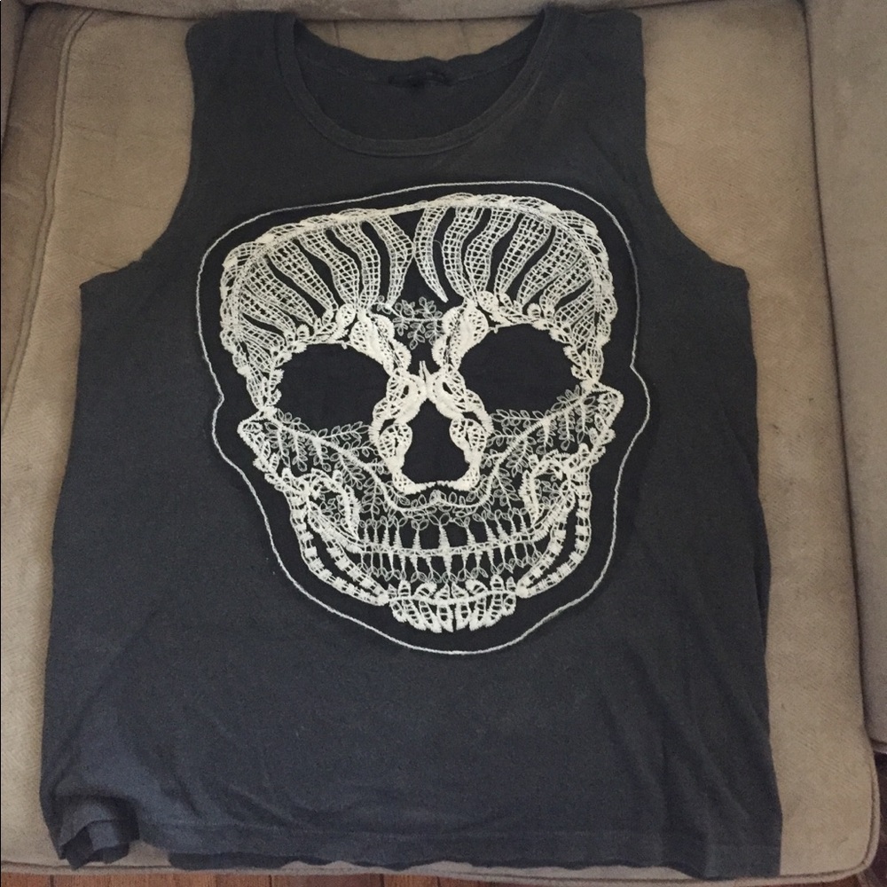 Grey skeleton tank top