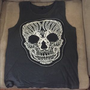 Grey skeleton tank top